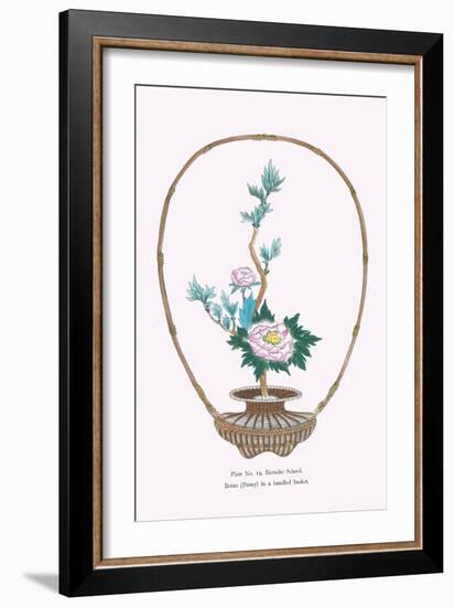 Botan (Peony) In a Handheld Basket-Josiah Conder-Framed Art Print