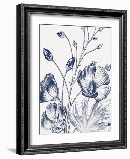 Botanical Beauty Chalk IX Blue on White Crop-Wild Apple Portfolio-Framed Art Print