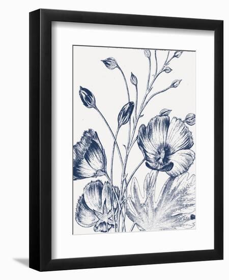 Botanical Beauty Chalk IX Blue on White Crop-Wild Apple Portfolio-Framed Premium Giclee Print