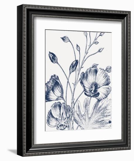 Botanical Beauty Chalk IX Blue on White Crop-Wild Apple Portfolio-Framed Premium Giclee Print