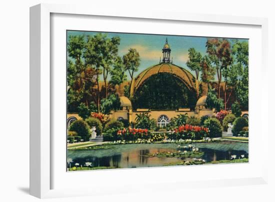 'Botanical Building and Lagoon. San Diego, California', c1941-Unknown-Framed Giclee Print