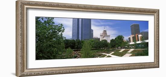 Botanical Garden with Skyscrapers in the Background, Myriad Botanical Gardens, Oklahoma City-null-Framed Photographic Print