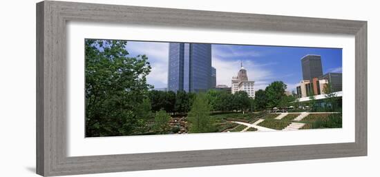 Botanical Garden with Skyscrapers in the Background, Myriad Botanical Gardens, Oklahoma City-null-Framed Photographic Print