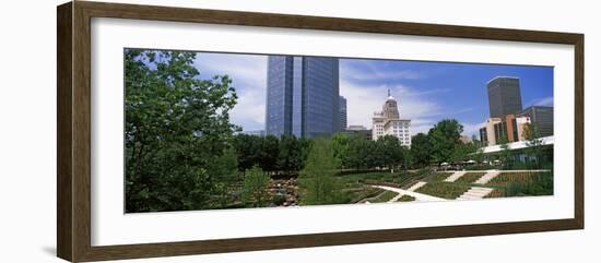 Botanical Garden with Skyscrapers in the Background, Myriad Botanical Gardens, Oklahoma City-null-Framed Photographic Print