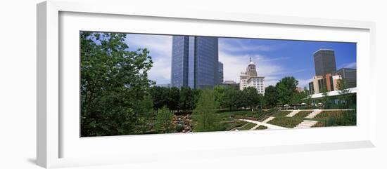 Botanical Garden with Skyscrapers in the Background, Myriad Botanical Gardens, Oklahoma City-null-Framed Photographic Print