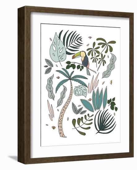 Botanical Jungle Toucan-Sweet Melody Designs-Framed Art Print