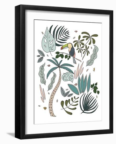 Botanical Jungle Toucan-Sweet Melody Designs-Framed Art Print