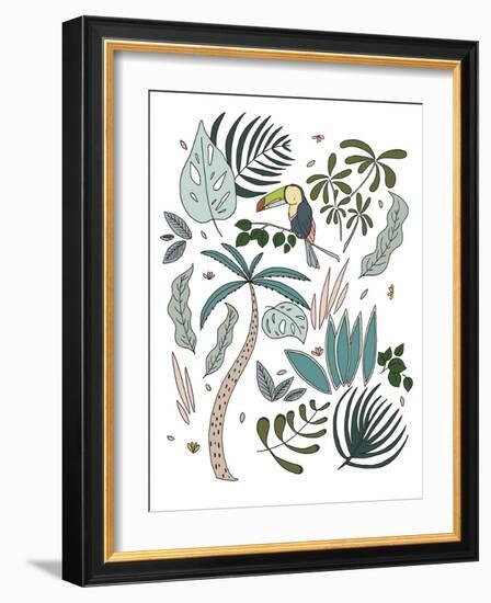 Botanical Jungle Toucan-Sweet Melody Designs-Framed Art Print