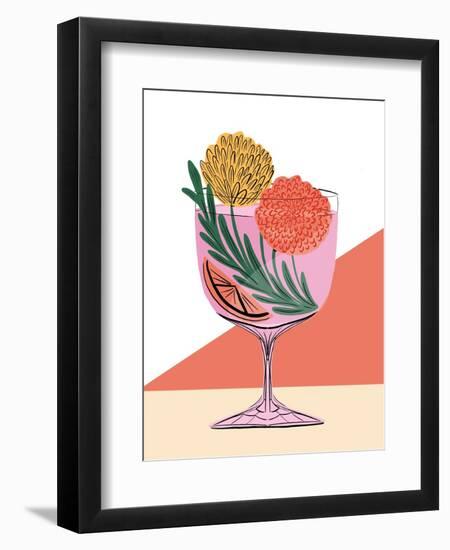 Botanical Spritz Cocktail-Tara Reed-Framed Art Print