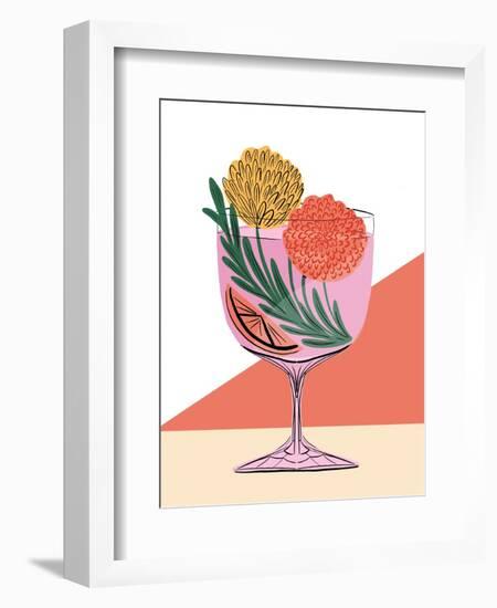 Botanical Spritz Cocktail-Tara Reed-Framed Art Print