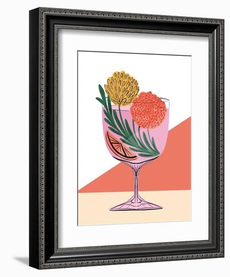 Botanical Spritz Cocktail-Tara Reed-Framed Art Print