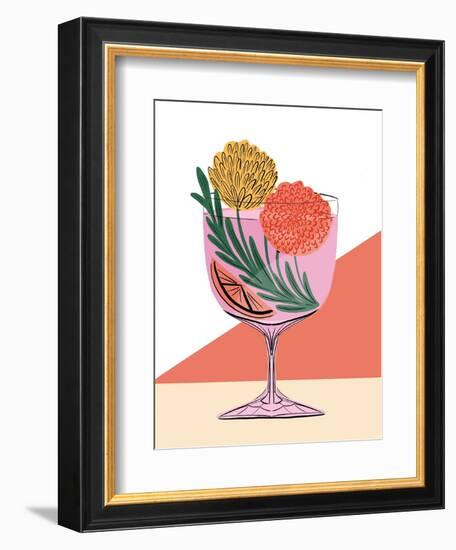 Botanical Spritz Cocktail-Tara Reed-Framed Art Print