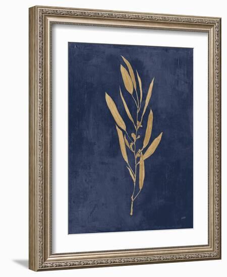 Botanical Study I Gold Navy-Julia Purinton-Framed Art Print