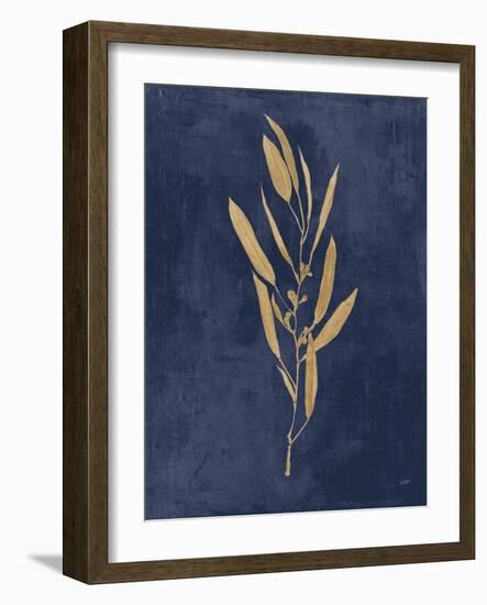 Botanical Study I Gold Navy-Julia Purinton-Framed Art Print