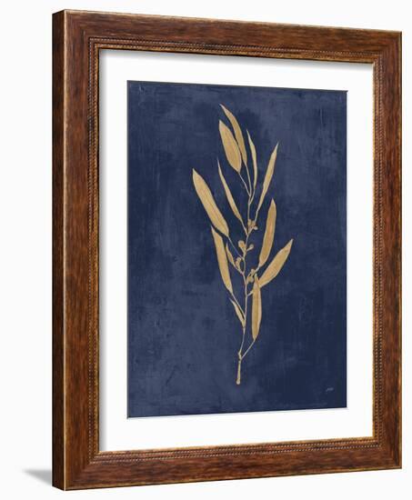 Botanical Study I Gold Navy-Julia Purinton-Framed Art Print