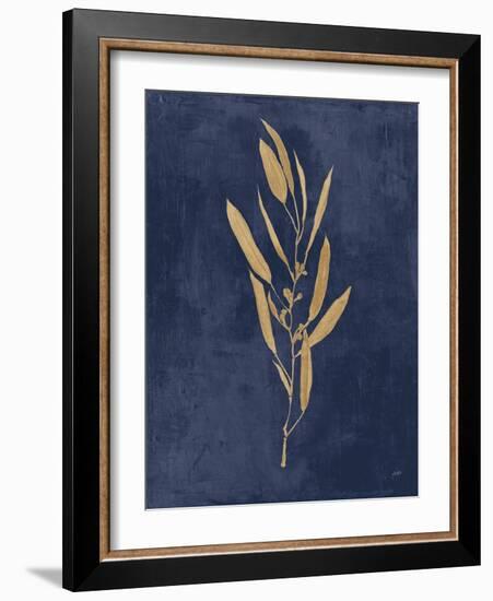 Botanical Study I Gold Navy-Julia Purinton-Framed Art Print