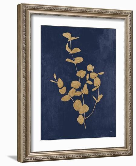 Botanical Study II Gold Navy-Julia Purinton-Framed Art Print