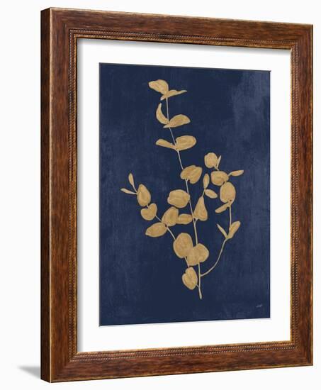 Botanical Study II Gold Navy-Julia Purinton-Framed Art Print