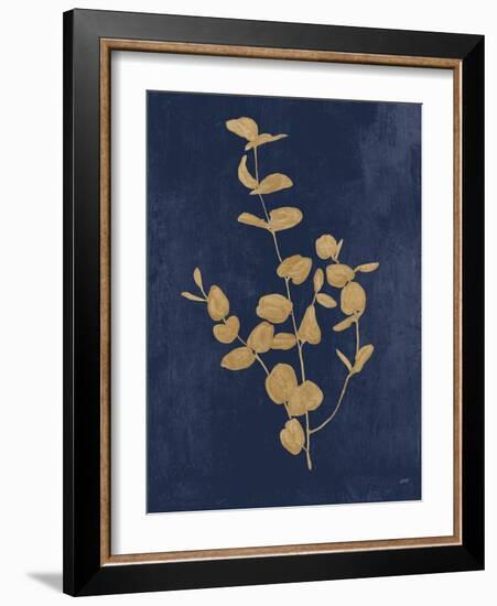 Botanical Study II Gold Navy-Julia Purinton-Framed Art Print