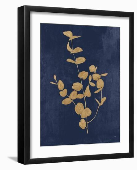 Botanical Study II Gold Navy-Julia Purinton-Framed Art Print