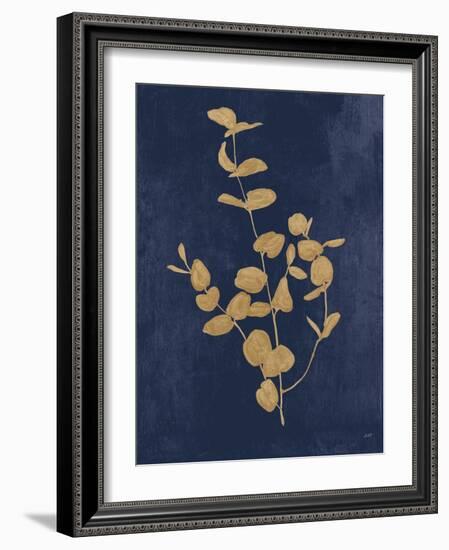 Botanical Study II Gold Navy-Julia Purinton-Framed Art Print