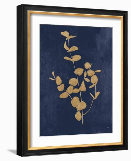 Botanical Study II Gold Navy-Julia Purinton-Framed Art Print