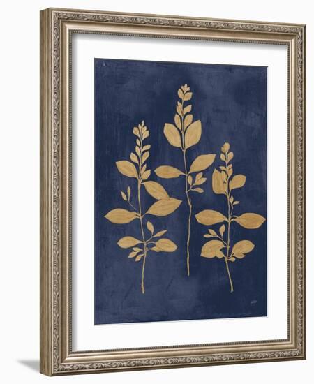 Botanical Study IV Gold Navy-Julia Purinton-Framed Art Print