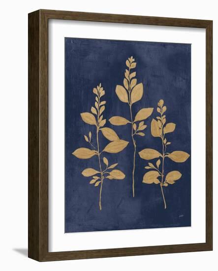 Botanical Study IV Gold Navy-Julia Purinton-Framed Art Print