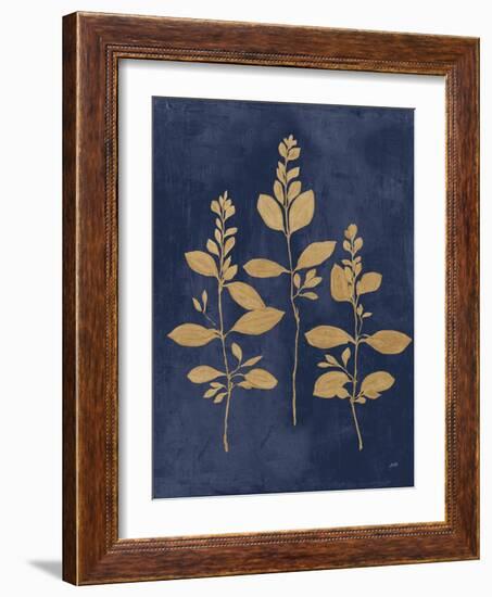 Botanical Study IV Gold Navy-Julia Purinton-Framed Art Print