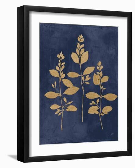 Botanical Study IV Gold Navy-Julia Purinton-Framed Art Print