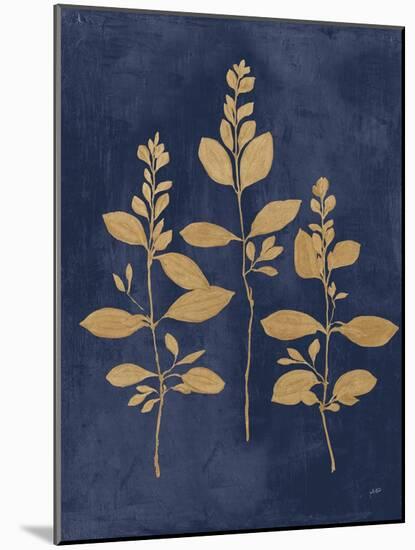 Botanical Study IV Gold Navy-Julia Purinton-Mounted Art Print