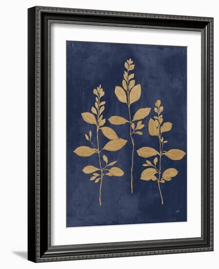 Botanical Study IV Gold Navy-Julia Purinton-Framed Art Print