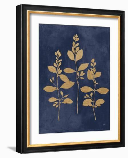 Botanical Study IV Gold Navy-Julia Purinton-Framed Art Print