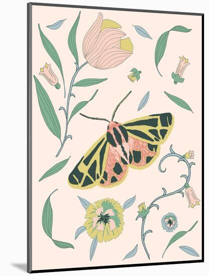 Botanical Tiger Moth-Sweet Melody Designs-Mounted Art Print