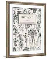Botany. Vintage Floral Card. Vector Illustration of Style Engravings. Black and White Flowers.-Olga Korneeva-Framed Art Print
