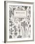 Botany. Vintage Floral Card. Vector Illustration of Style Engravings. Black and White Flowers.-Olga Korneeva-Framed Art Print
