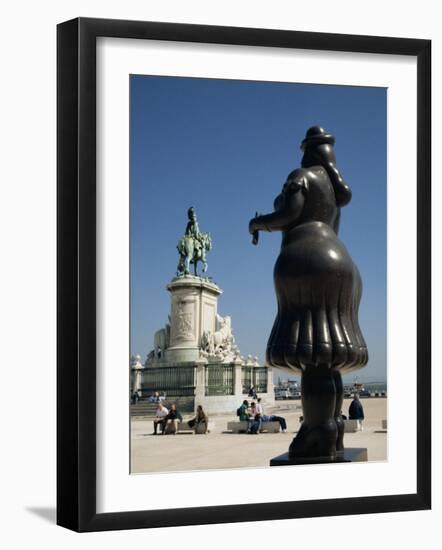 Botero Sculpture in the Praca Do Comercio in Lisbon, Portugal, Europe-Ken Gillham-Framed Photographic Print