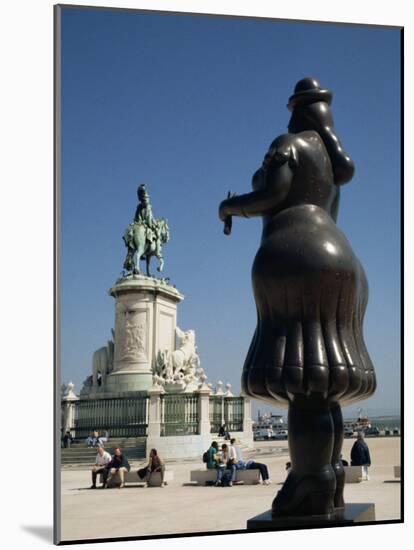 Botero Sculpture in the Praca Do Comercio in Lisbon, Portugal, Europe-Ken Gillham-Mounted Photographic Print