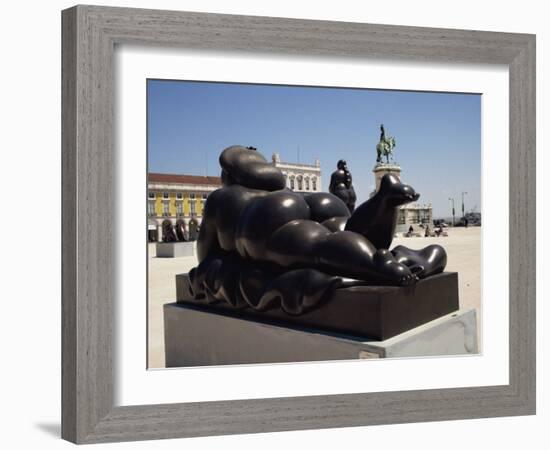 Botero Sculpture, Praca Do Comercio, Lisbon, Portugal, Europe-Ken Gillham-Framed Photographic Print