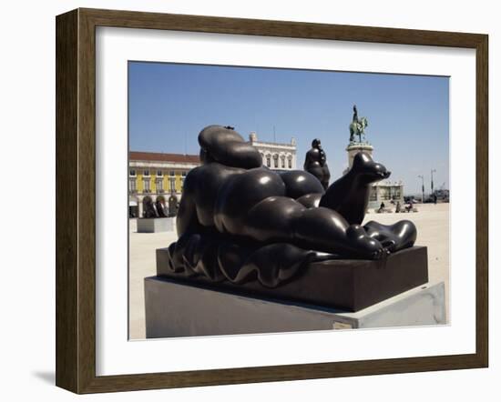 Botero Sculpture, Praca Do Comercio, Lisbon, Portugal, Europe-Ken Gillham-Framed Photographic Print