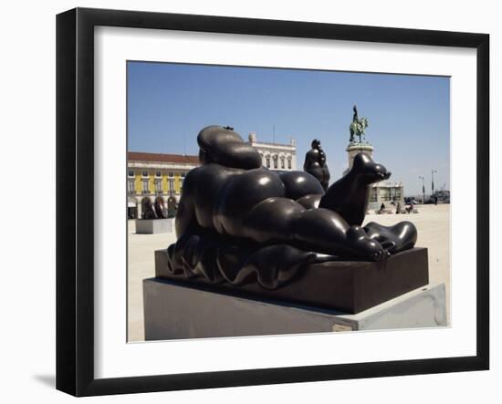 Botero Sculpture, Praca Do Comercio, Lisbon, Portugal, Europe-Ken Gillham-Framed Photographic Print