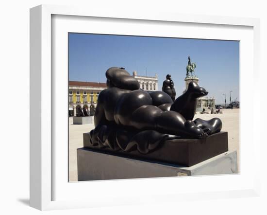 Botero Sculpture, Praca Do Comercio, Lisbon, Portugal, Europe-Ken Gillham-Framed Photographic Print