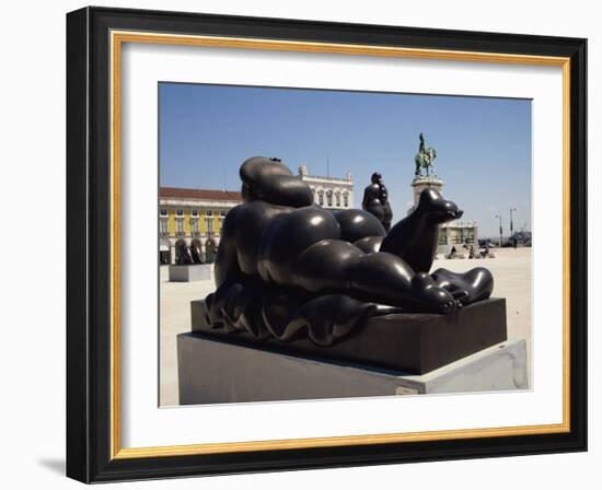 Botero Sculpture, Praca Do Comercio, Lisbon, Portugal, Europe-Ken Gillham-Framed Photographic Print