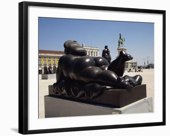 Botero Sculpture, Praca Do Comercio, Lisbon, Portugal, Europe-Ken Gillham-Framed Photographic Print