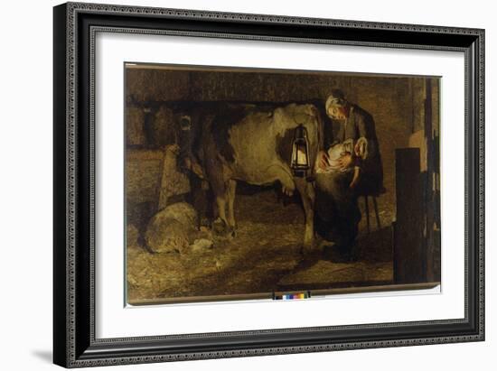 Both Mothers. Painting by Giovanni Segantini (1858 - 1899). 1889. H/T, Cm 157X280. Civica Galleria-Giovanni Segantini-Framed Giclee Print