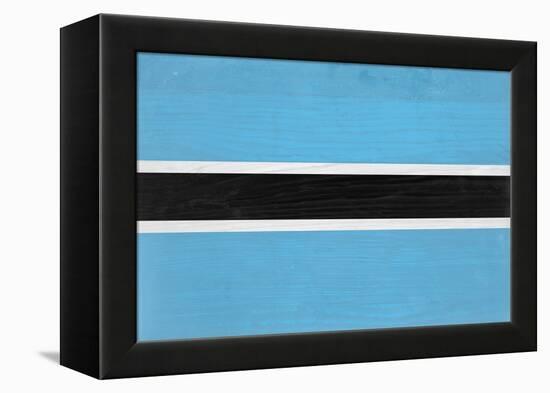 Botswana Flag Design with Wood Patterning - Flags of the World Series-Philippe Hugonnard-Framed Stretched Canvas