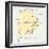 Botswana Political Map-Peter Hermes Furian-Framed Premium Giclee Print