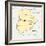 Botswana Political Map-Peter Hermes Furian-Framed Premium Giclee Print