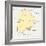 Botswana Political Map-Peter Hermes Furian-Framed Art Print