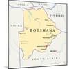 Botswana Political Map-Peter Hermes Furian-Mounted Art Print